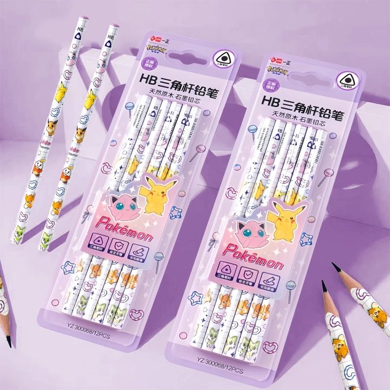 Stationery Warehouse - Pokémon Triangular 2B Wooden Pencils Lightweight