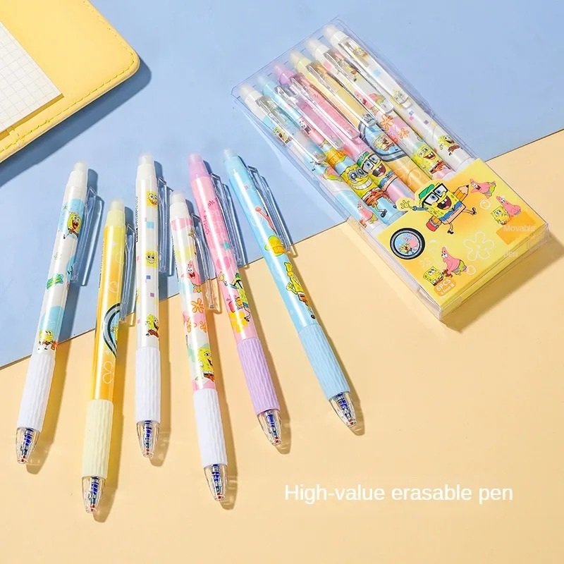 6Pcs/Set SpongeBob Kawaii Eras - Gel Ink Pen Set 评论和价格