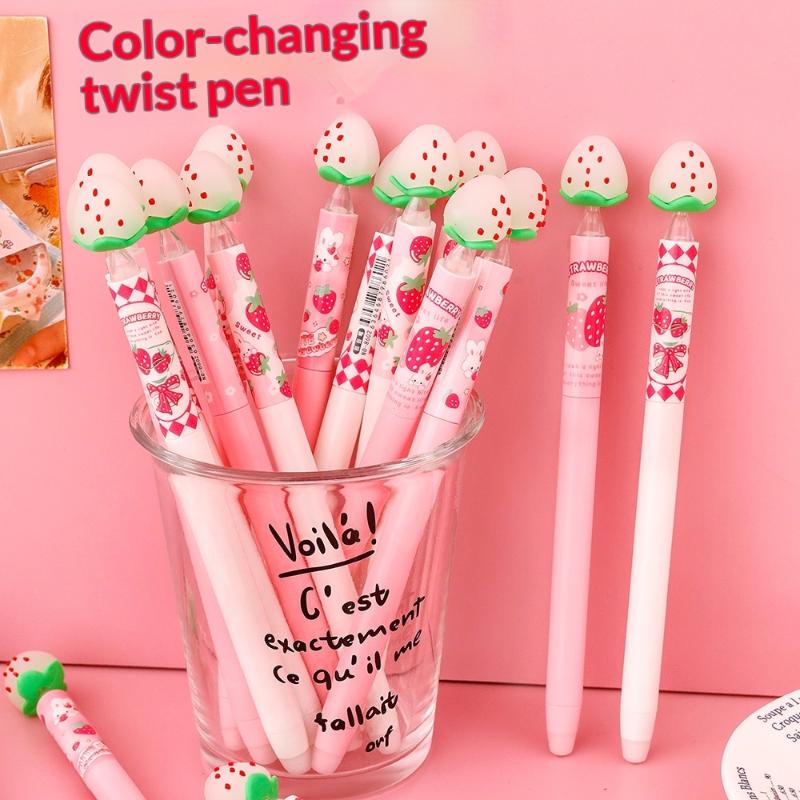 Strawberry Design Erasable Gel - Gel Ink Pen Set 评论和价格