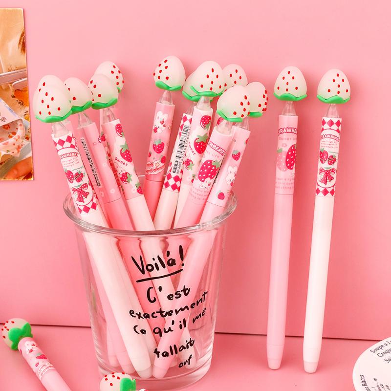 Strawberry Design Erasable Gel - Gel Ink Pen Set 评论和价格