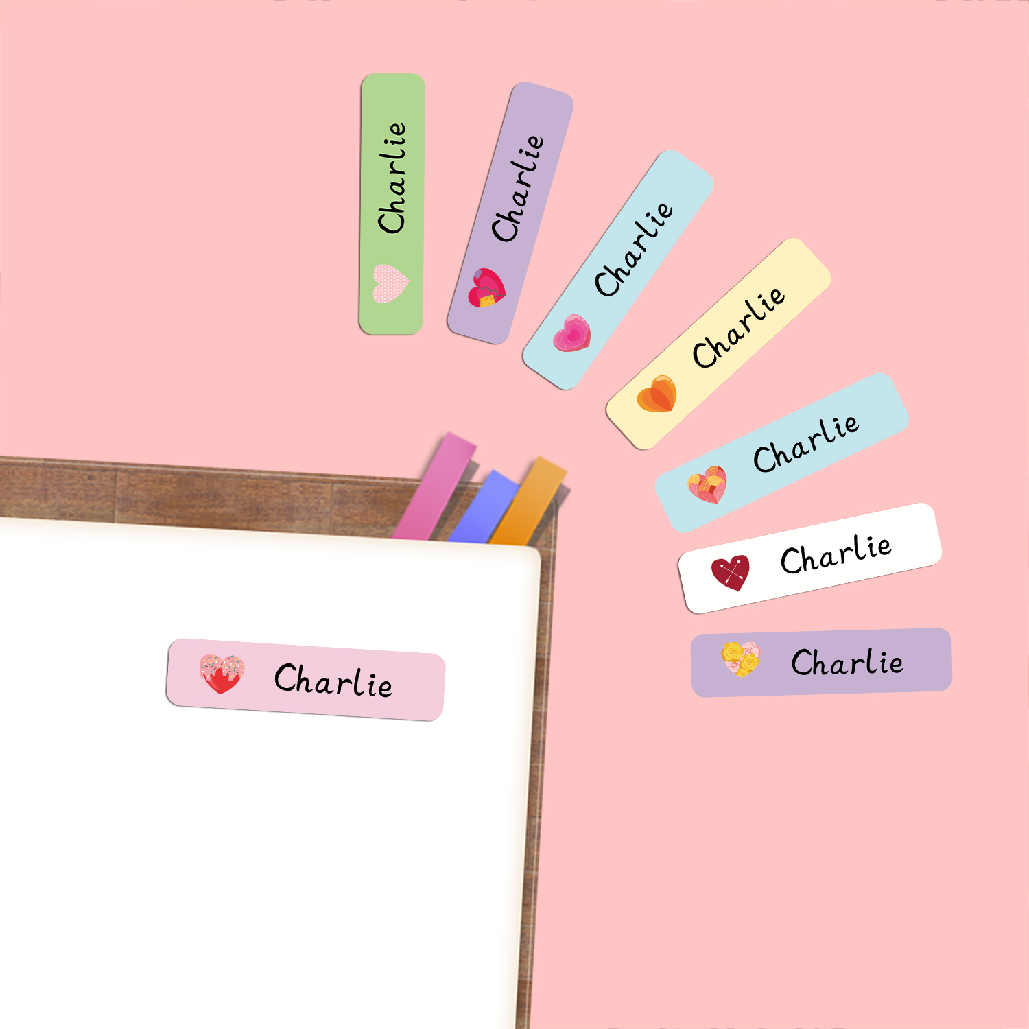 Personalized Heart Shape Name  - Stationery Office 评论和价格