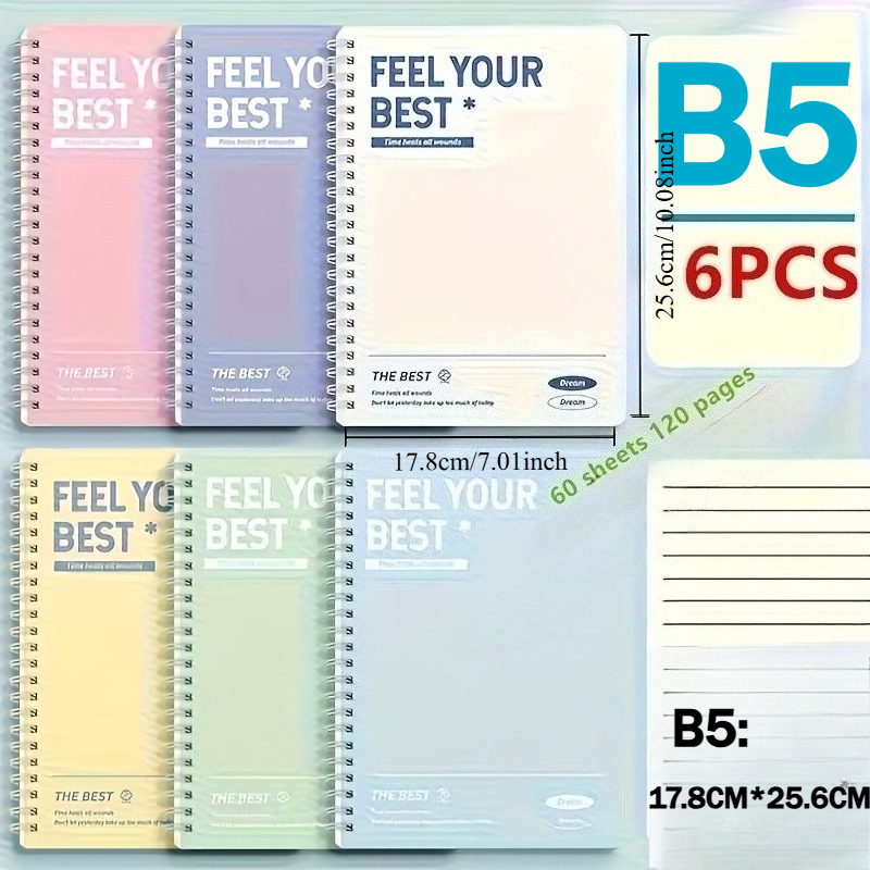 6pcs Spiral Notebook, Simple A - Graph Paper Pad 评论和价格