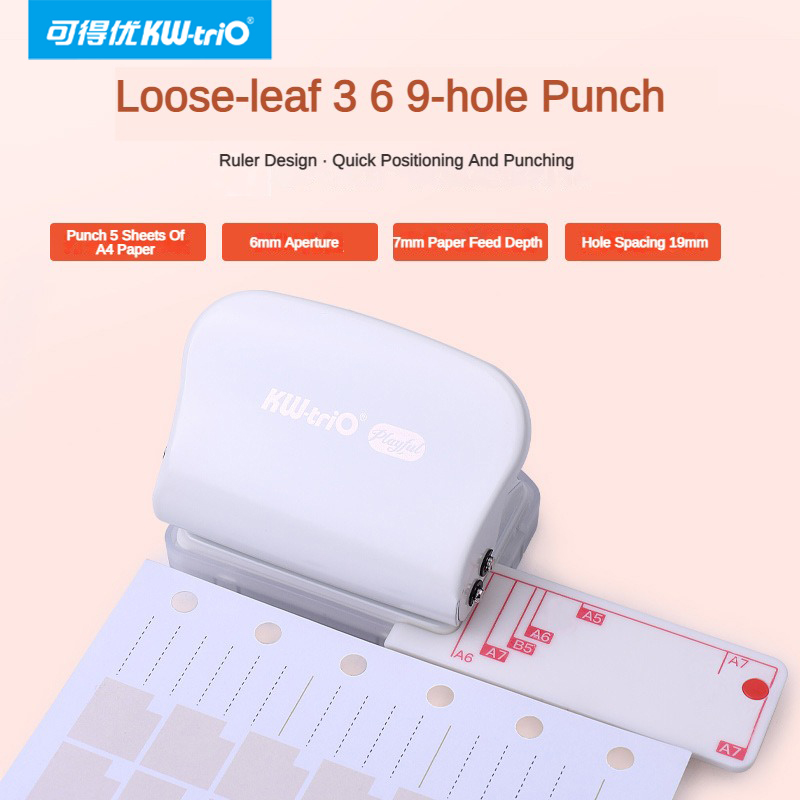 KW-Trio A5 B5 A6 3Hole 6Hole 9 - Paper Punch 3 Hole 评论和价格