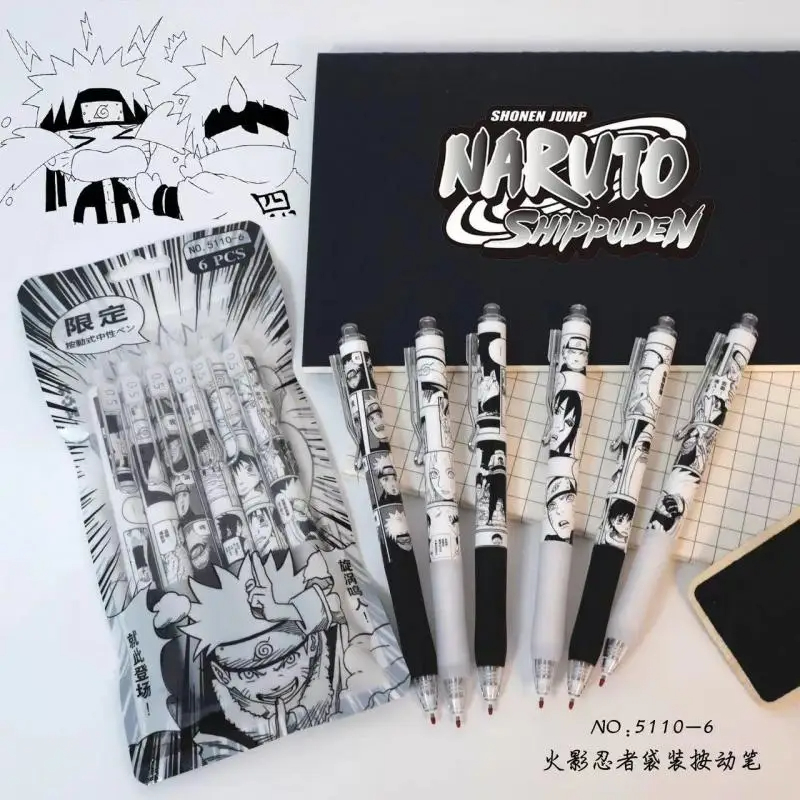 Naruto 6Pcs/set Gel Pen Anime  - Gel Ink Pen Set 评论和价格