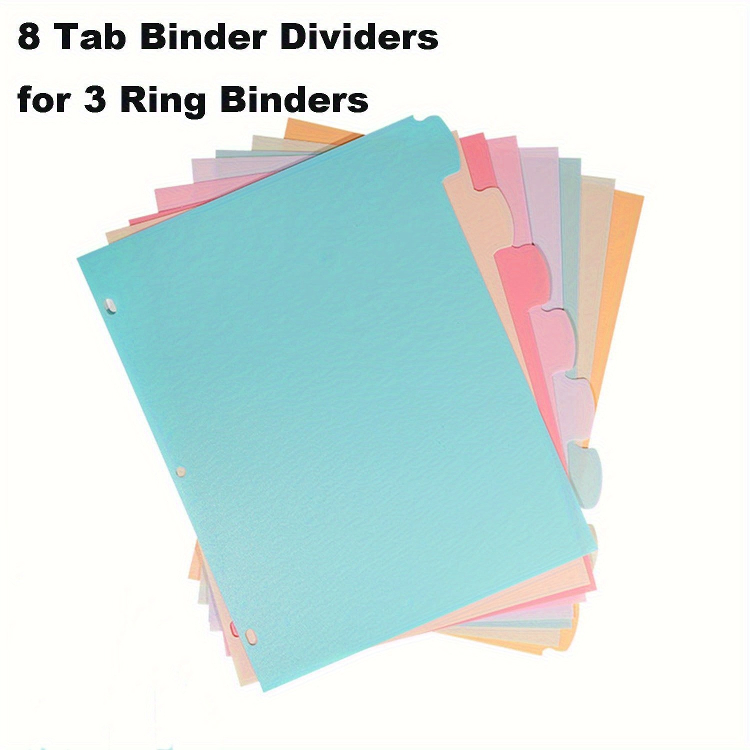 8 Tab Binder Dividers for 3 Ri - Paper Punch 3 Hole 评论和价格