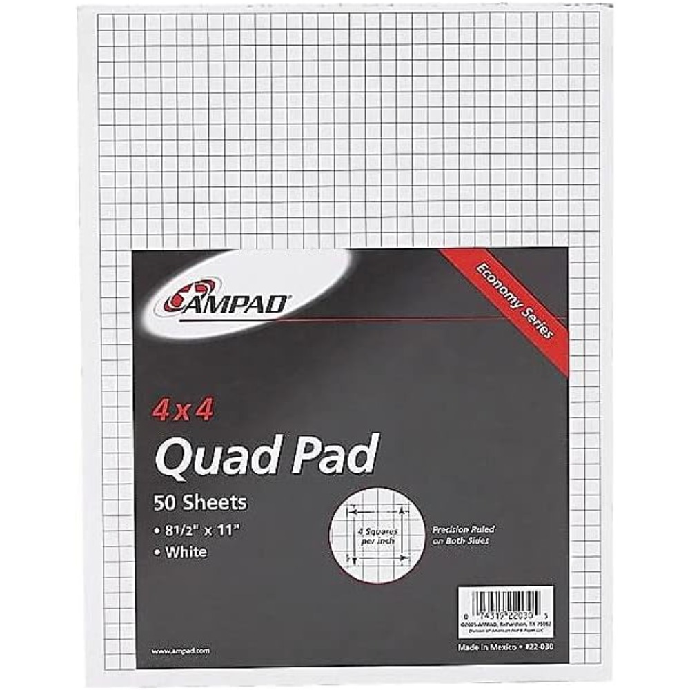 Quad Ruled Graph Paper Pad 8.5 - Graph Paper Pad 评论和价格
